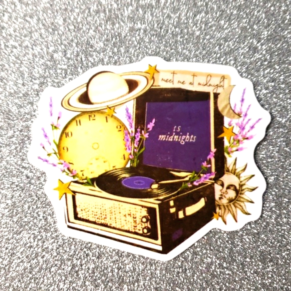 10/$10 Taylor Swift MIDNIGHTS  Waterproof Sticker Record Player